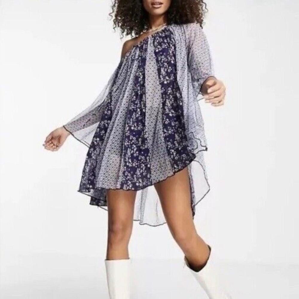 NWT Free People Because I Love You Floral Sheer Babydoll Flowy Tunic Top Small